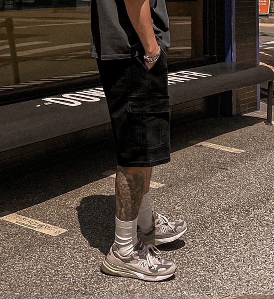 (XL-6XL)<BR>타바오트 Cargo denim Banding Shorts