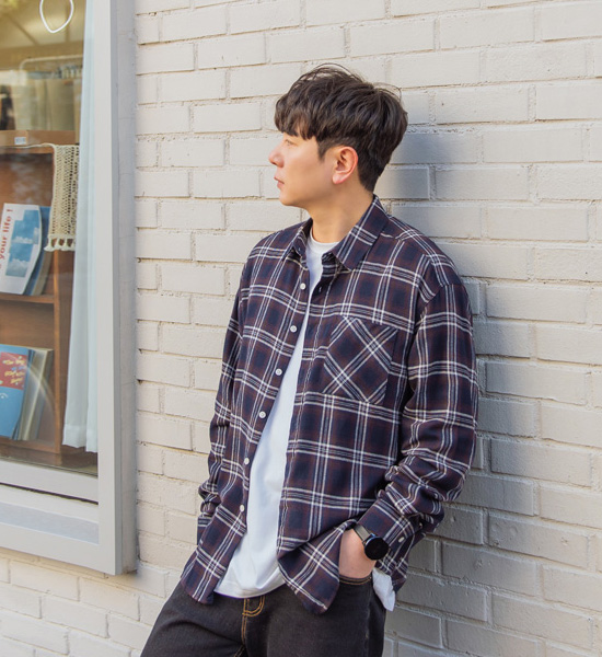 (L~5XL)<br>일년쯤 checkered shirt