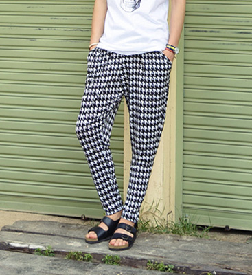 (M~4XL)<BR>롤리폴리 하운드투스 Refrigerator Pants