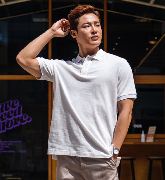 (L~6XL)<br>린제이 short-sleeved collar T-shirt