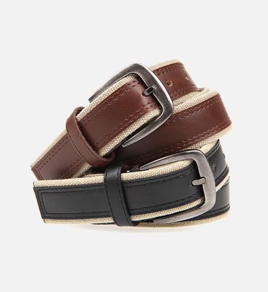 (Wearable up to 39 inches)<BR>그린랜드 canvas leather belt