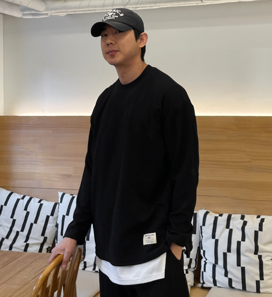 (XL-6XL)<br>루캉 Patch Long Sleeve T-shirt<br><font color="#fb5ec9"><B>[1+1]</B></font>