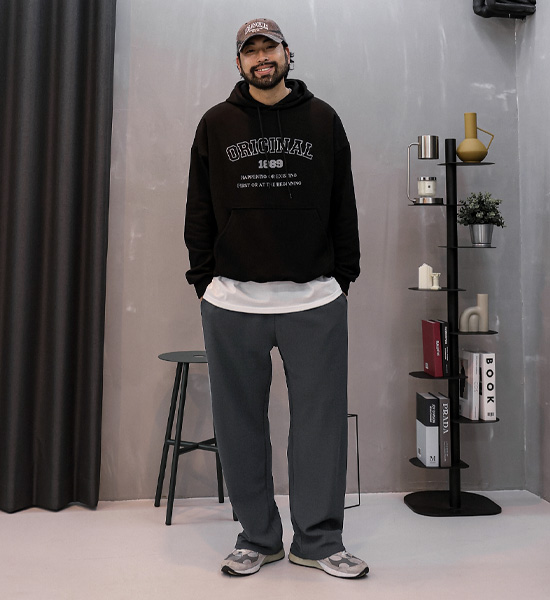 (XL-6XL)<BR>몽크스 Semi-wide fit banding pants<br><font color="#fb5ec9"><B>[1+1]</B></font>