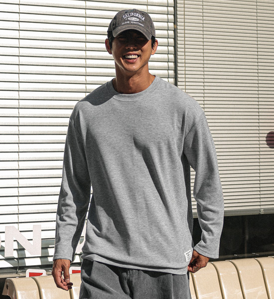 (L-5XL)<BR>나클로 Waffle a long-sleeved t-shirt<br><font color="#fb5ec9"><B>[1+1]</B></font>