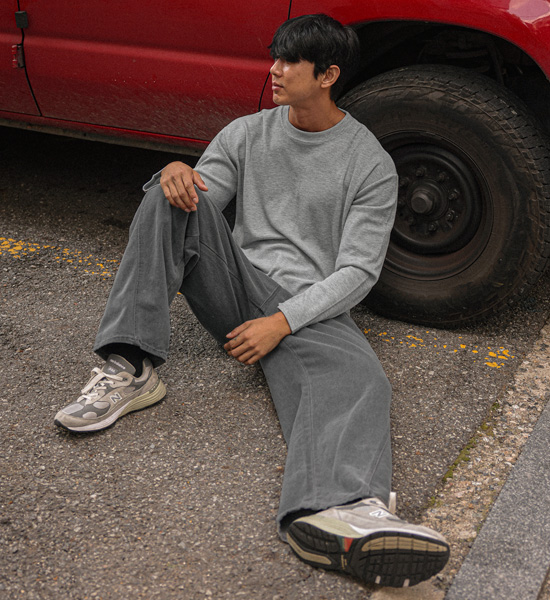 (L-5XL)<BR>나클로 Waffle a long-sleeved t-shirt<br><font color="#fb5ec9"><B>[1+1]</B></font>