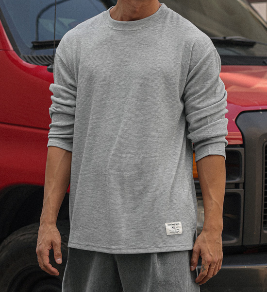 (L-5XL)<BR>나클로 Waffle a long-sleeved t-shirt<br><font color="#fb5ec9"><B>[1+1]</B></font>