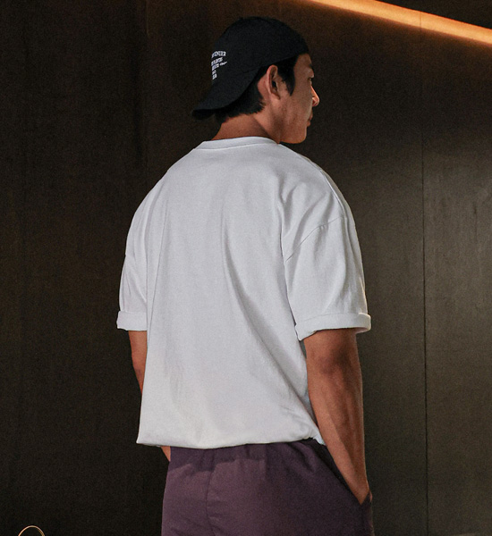 (XL-6XL)<br>필라스퍼 covering the nipple incised short-sleeved T-shirt <br><font color="#098a09"><B>Select length (Basic,Long+6cm)</B></font>