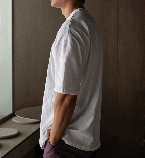 (XL-6XL)<br>필라스퍼 covering the nipple incised short-sleeved T-shirt <br><font color="#098a09"><B>Select length (Basic,Long+6cm)</B></font>