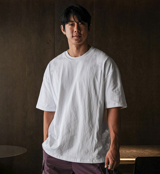 (XL-6XL)<br>필라스퍼 covering the nipple incised short-sleeved T-shirt <br><font color="#098a09"><B>Select length (Basic,Long+6cm)</B></font>
