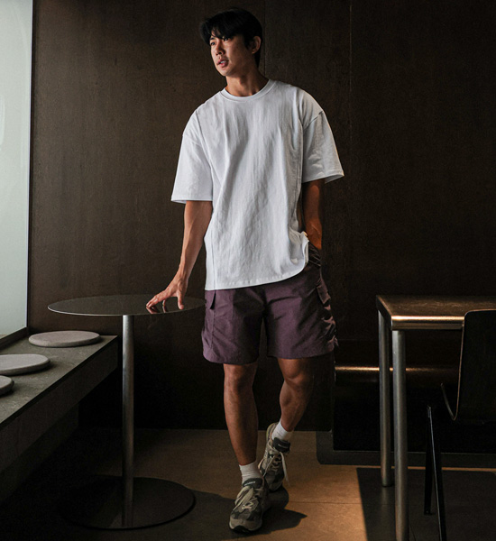 (XL-6XL)<br>필라스퍼 covering the nipple incised short-sleeved T-shirt <br><font color="#098a09"><B>Select length (Basic,Long+6cm)</B></font>
