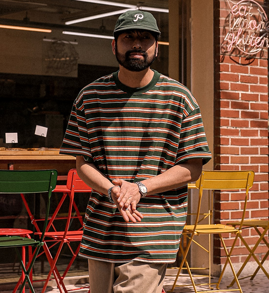 (XL-6XL)<br>모티키오 stripe Short T shirts