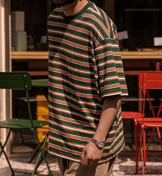 (XL-6XL)<br>모티키오 stripe Short T shirts