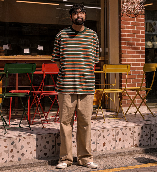 (XL-6XL)<br>모티키오 stripe Short T shirts