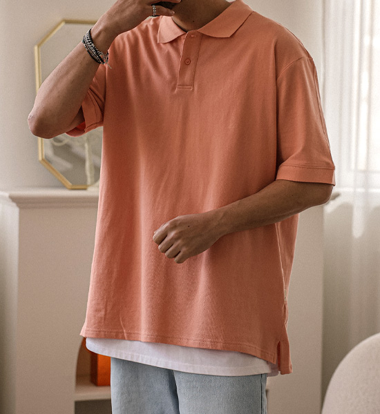 (XL-6XL)<br>사모카토 short-sleeved collar T-shirt