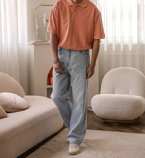 (XL-6XL)<br>사모카토 short-sleeved collar T-shirt