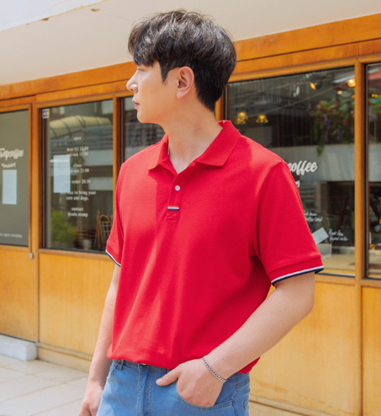 (L-6XL)<br>모닝커피 short-sleeved collar T-shirt