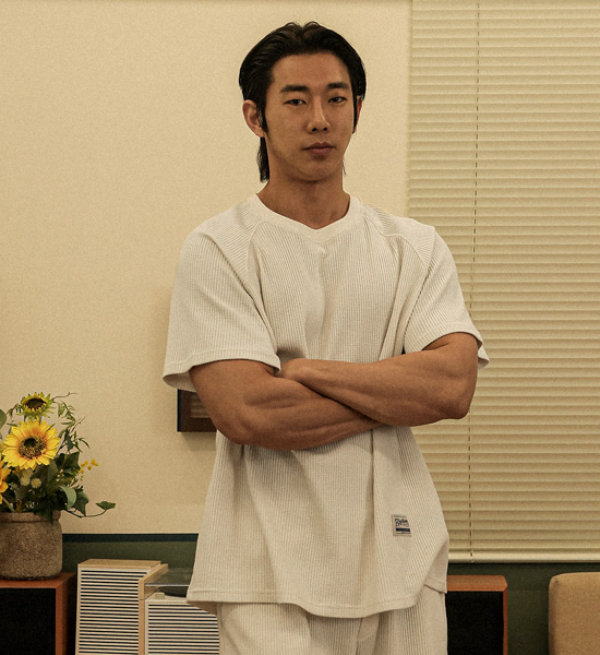 (XL-6XL)<br>바라우타 Waffle short-sleeved T-shirt SET002-T