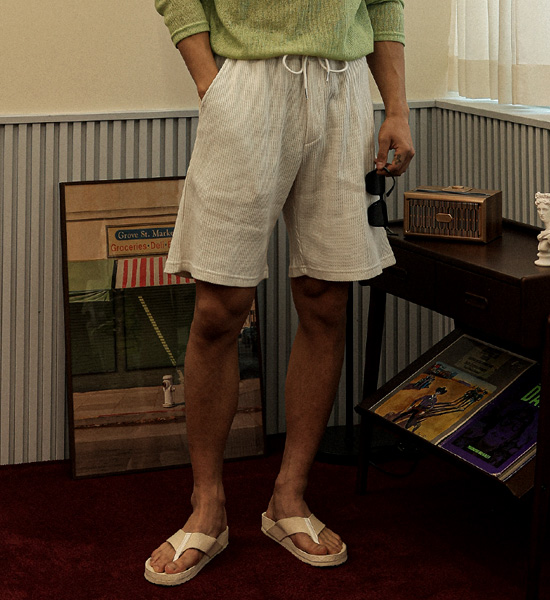 (XL-6XL)<br>크리초마 waffle-banded shorts SET002-P