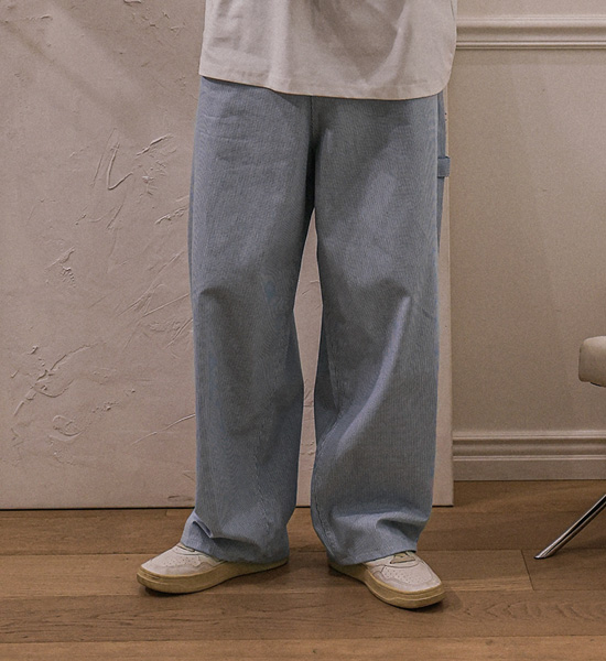 비첸 Semi-wide fit Back banding denim pants