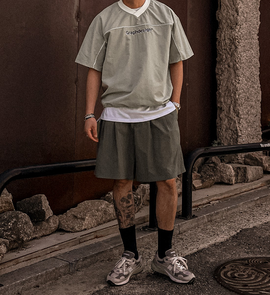 (XL-6XL)<BR>로미타 nylon Short T shirts
