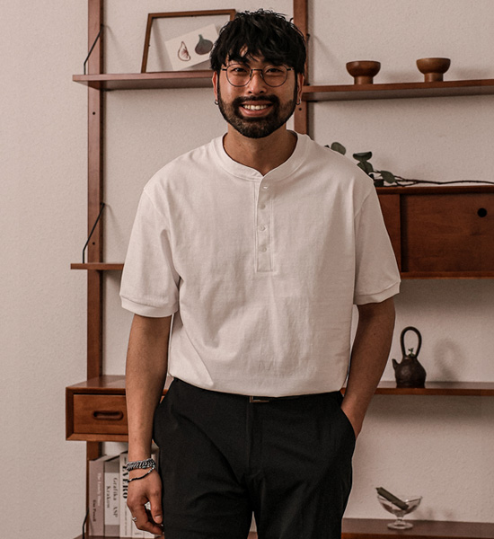 (XL-6XL)<BR>리즈토 Henley neck Short T shirts