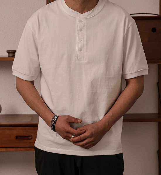 (XL-6XL)<BR>리즈토 Henley neck Short T shirts