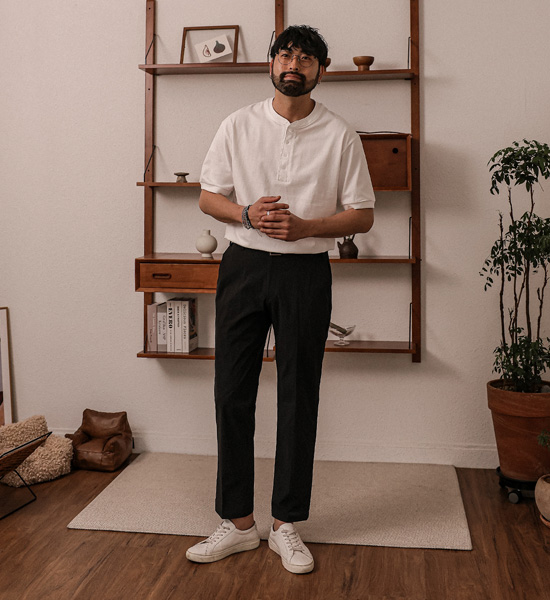 (XL-6XL)<BR>리즈토 Henley neck Short T shirts