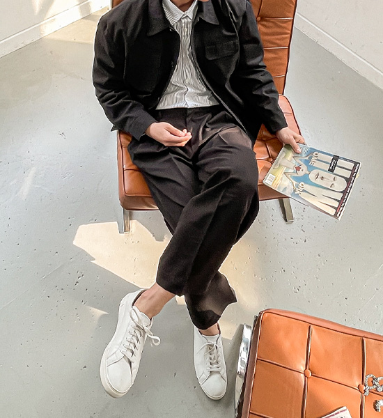 (L-4XL)<br>하토 wide fit 뒷밴딩팬츠