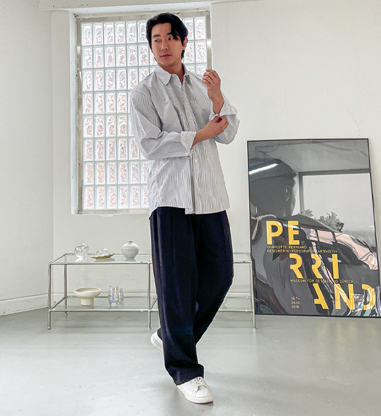 (L-4XL)<br>하토 wide fit 뒷밴딩팬츠