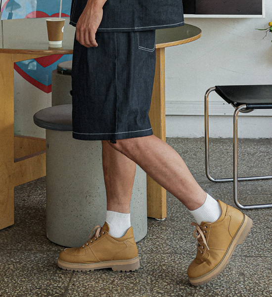 (XL-6XL)<BR>라리야 Linen Non-wash jeans Banding Shorts