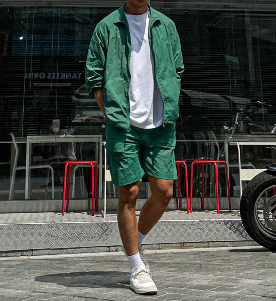 (M-6XL)<BR>코로트 nylon zip-up 82301+스토지 nylon cargo banding shorts 82301