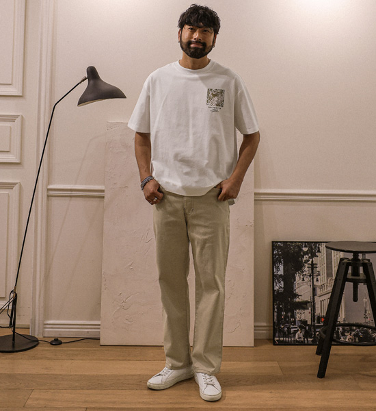(L-5XL)<BR>로자렌 standard fit cotton pants P006