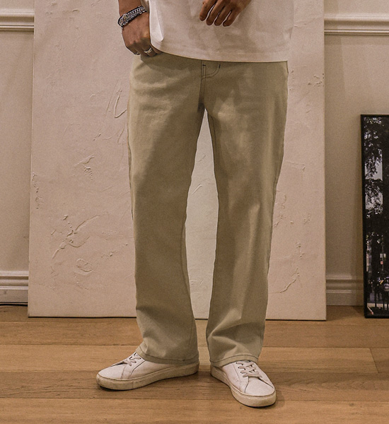 (L-5XL)<BR>로자렌 standard fit cotton pants P006