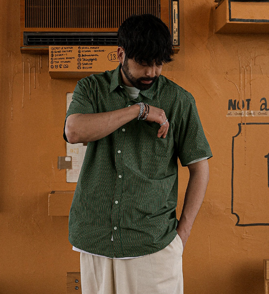 (L-5XL)<br>루피아나 checkered short-sleeved shirt N007