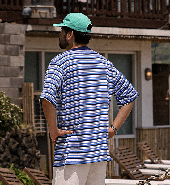 모르타나 stripe Short T shirts