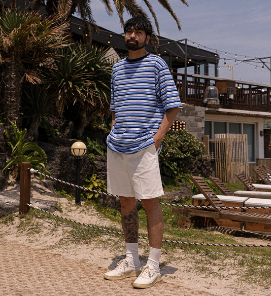 모르타나 stripe Short T shirts