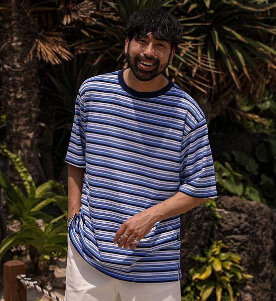 모르타나 stripe Short T shirts