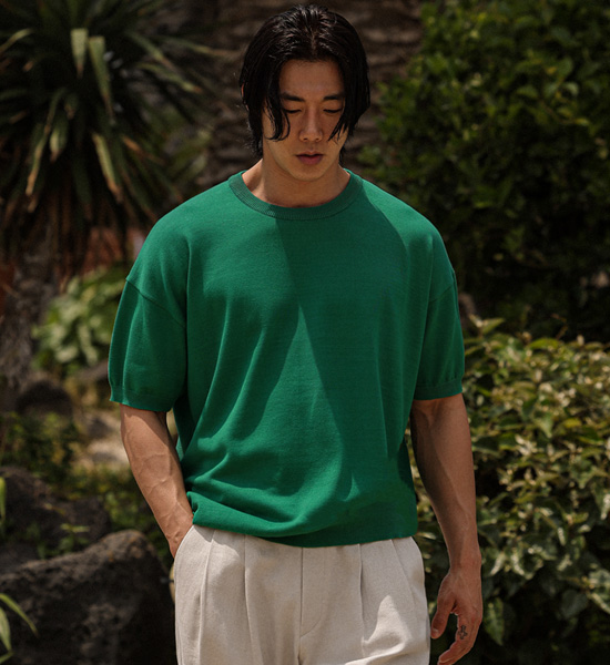 (XL-5XL)<BR>빈클먼 short-sleeved knitwear