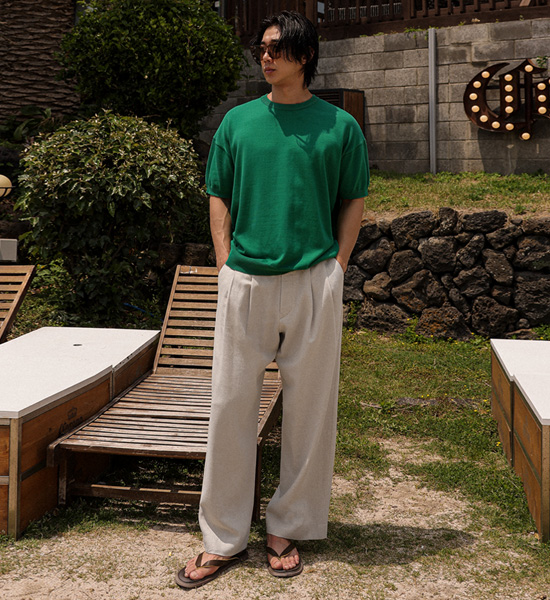 (XL-5XL)<BR>빈클먼 short-sleeved knitwear
