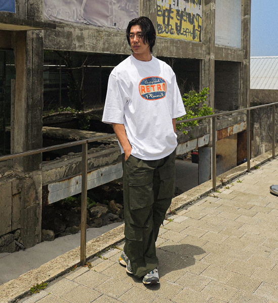 (M-4XL)<BR>루단키 Semi-wide fit nylon cargo-banding pants