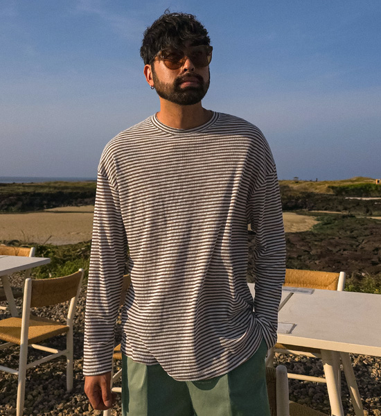 카르타주 Stripe a long-sleeved t-shirt