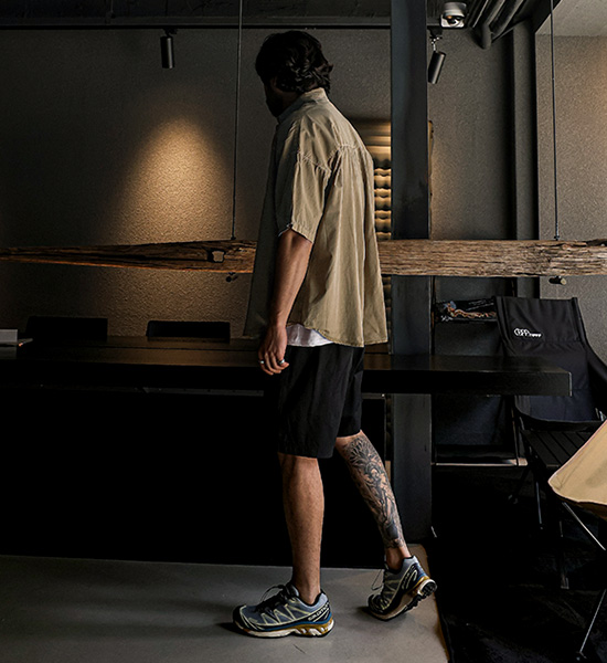 (L-5XL)<BR>노커드 pigment short-sleeved shirt