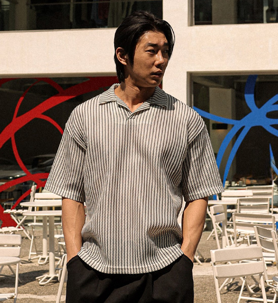 (XL-6XL)<BR>보비푸쿠 short-sleeved collar T-shirt