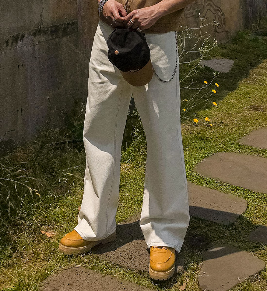 (S-5XL)<BR>하멜린 Semi-wide fit cotton pants D586