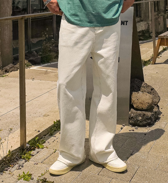 (S-5XL)<BR>하멜린 Semi-wide fit cotton pants D586