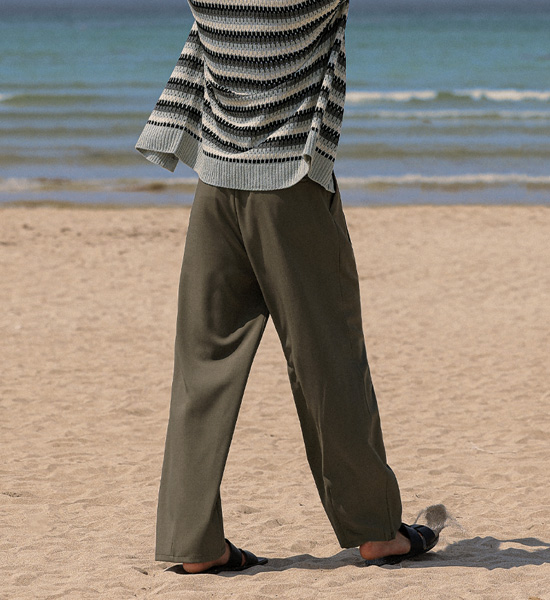 (M-5XL)<BR>다우드나 Semi-wide fit Back banding Slacks S114