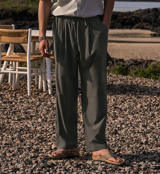 (M-4XL)<br>안드로스 Semi-wide fit Banding Slacks