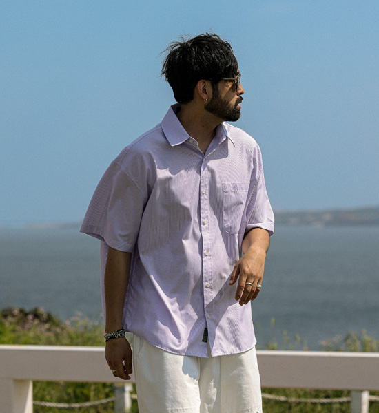 (XL-6XL)<br>티플린 Stripe short-sleeved shirt N011