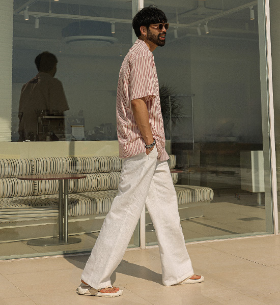 (L-5XL)<br>파라바드 Semi-wide fit linen banding pants D585