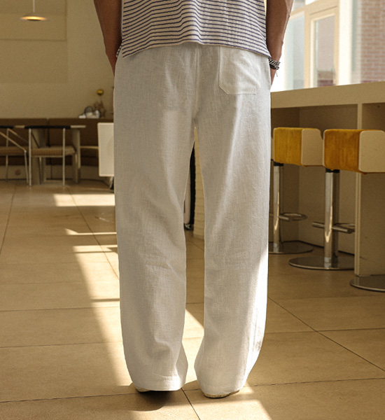 (L-5XL)<br>파라바드 Semi-wide fit linen banding pants D585